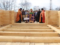Молебен в строящемся храме в поселке Раздольный