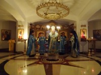 Архиерейское богослужение в епархиальном мужском монастыре в день  памяти иконы Божией Матери «Иверская»