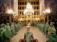 Архиепископ Петропавловский и Камчатский Артемий сослужил Святейшему Патриарху Кириллу за Божественной литургией в Троице-Сергиевой лавре