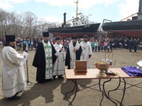 Епископ Вилючинский Феодор совершил освящение трех кораблей на вилючинской судоремонтной верфи