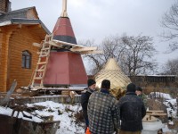 Продолжается строительство храма в селе Соболево