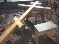 Освящение камня и установка креста в пос. Каменское